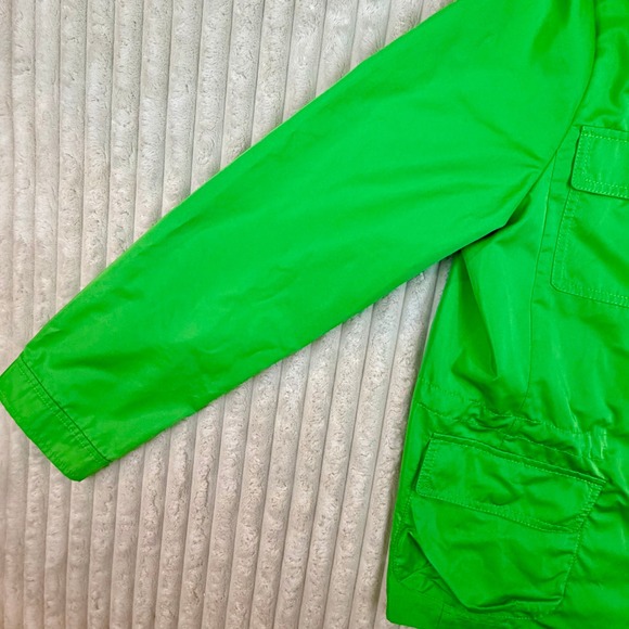 Talbots Bright Green Hooded Utility Jacket Women's Size 16 - Picture 3 of 9